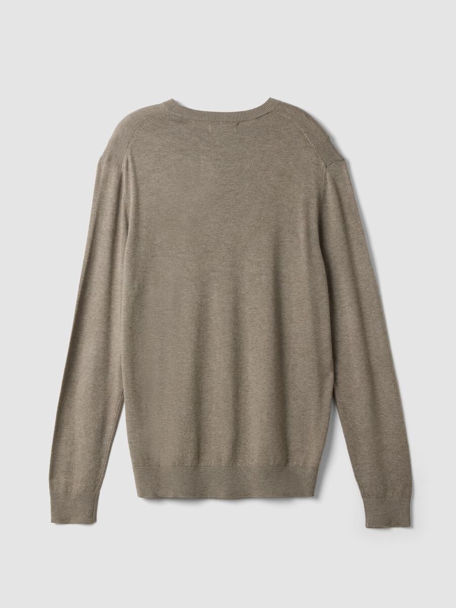 Maglia girocollo grigia in misto viscosa regular fit_2