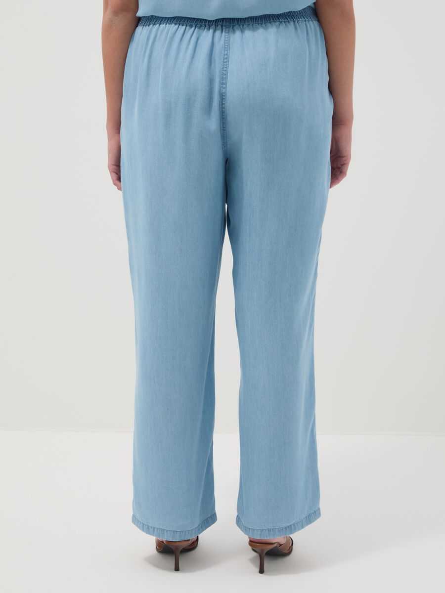 Pantaloni jogger in puro lyocell azzurri regular fit_2