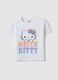 T-shirt in cotone elasticizzato bianca da bambina con Hello Kitty_0