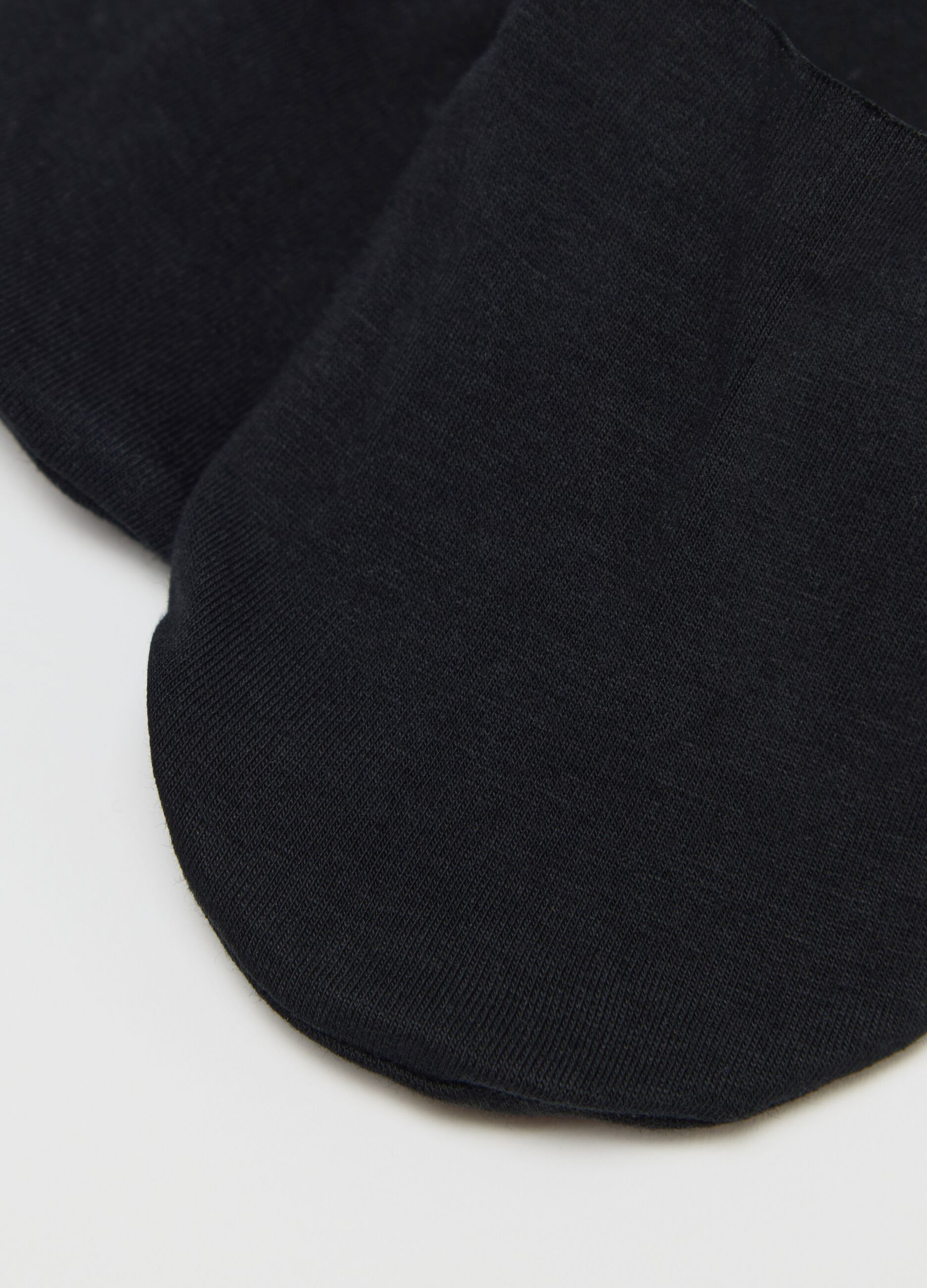 Two-pack black shoe liners in stretch cotton