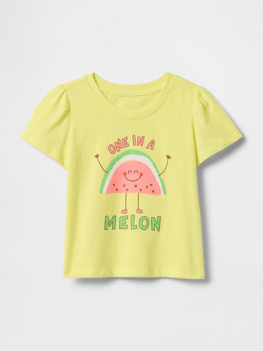 Yellow T-shirt with watermelon print for kids_0