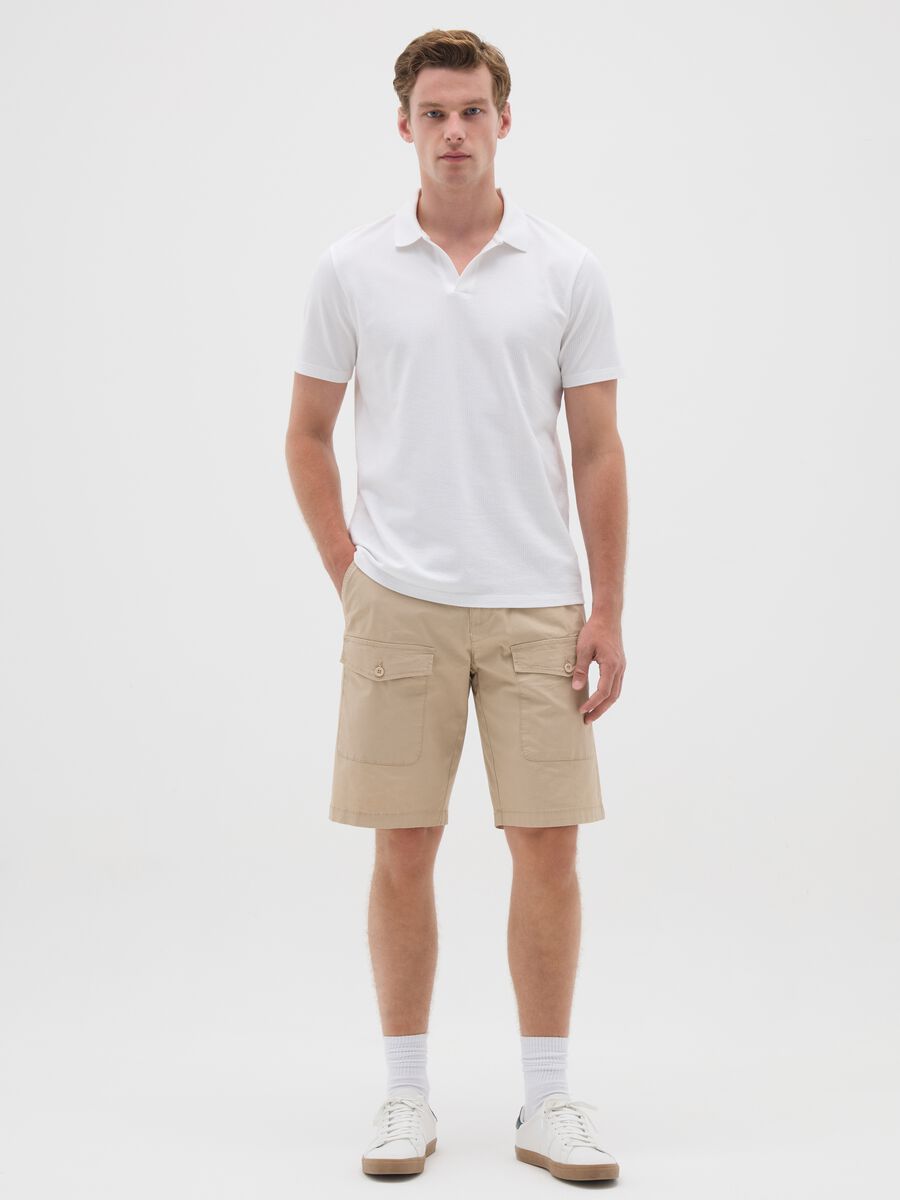 Men's green cotton regular fit shorts_0