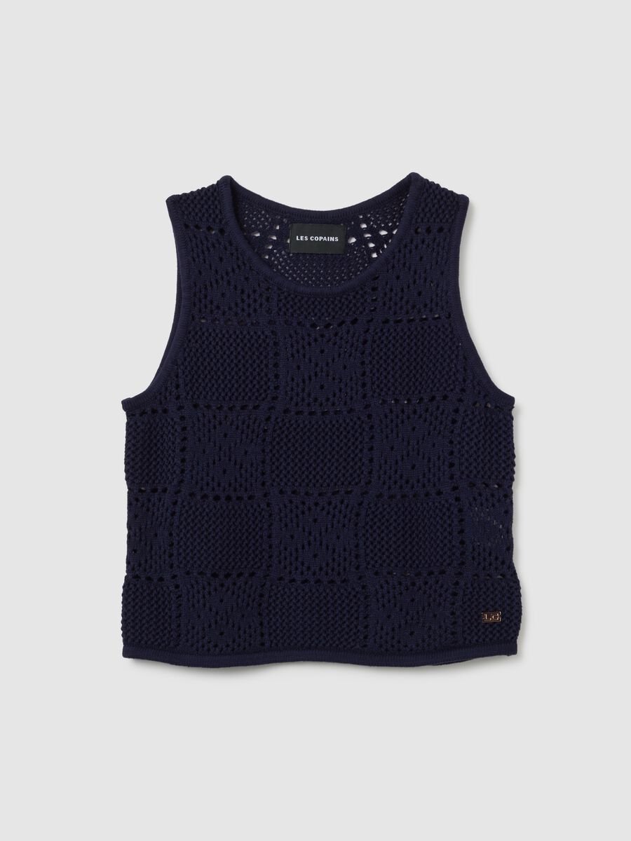 Women's top in pure blue cotton regular fit_4