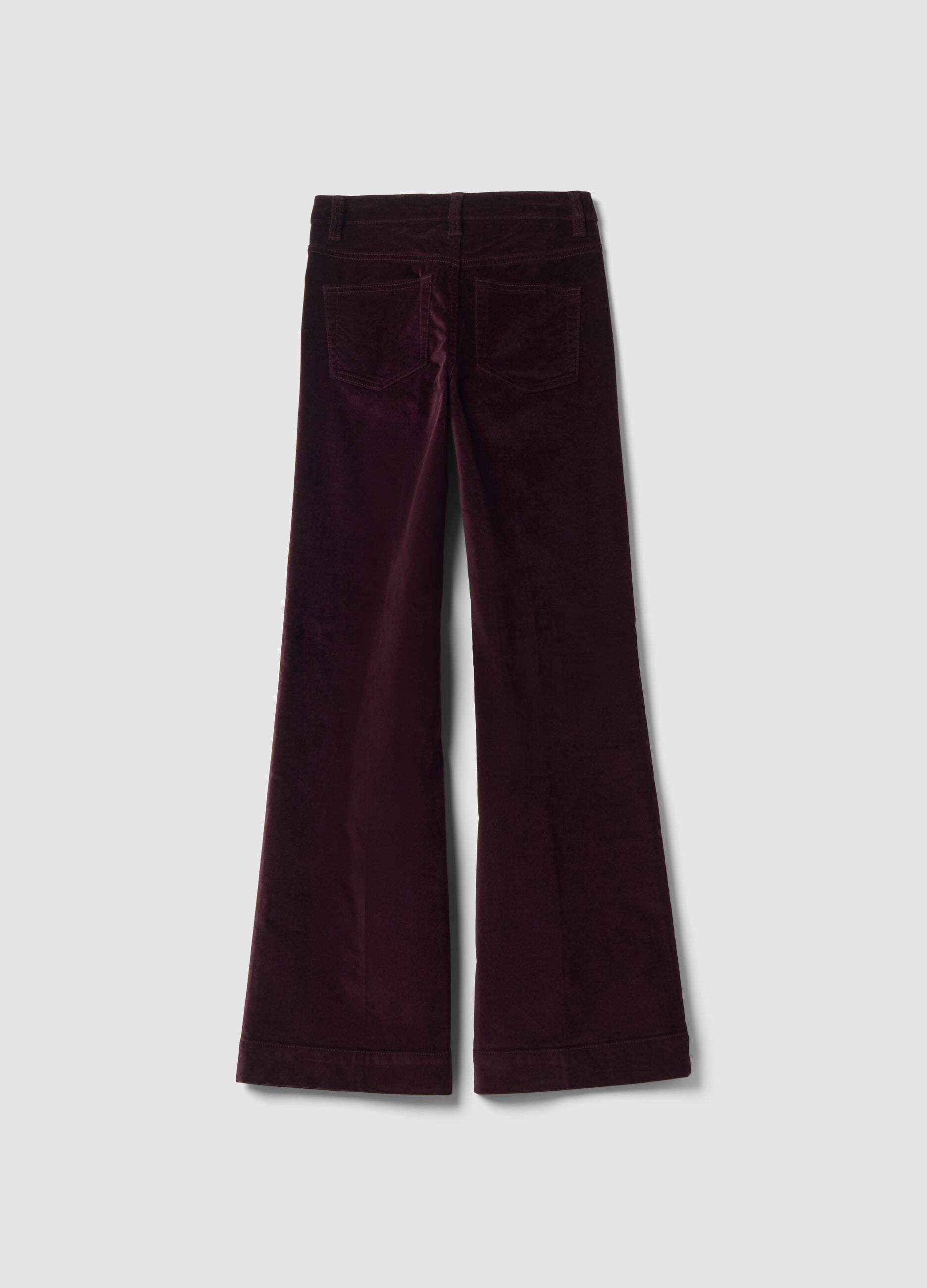 Red bootcut jeans in stretch cotton