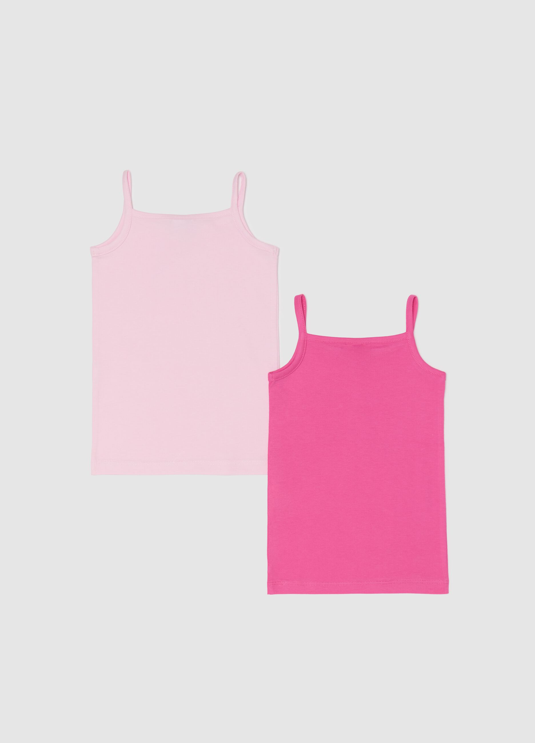 Two-pack pink cotton vests with The Little Mermaid print