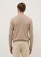 Beige crew neck pullover in regular fit cotton blend_2