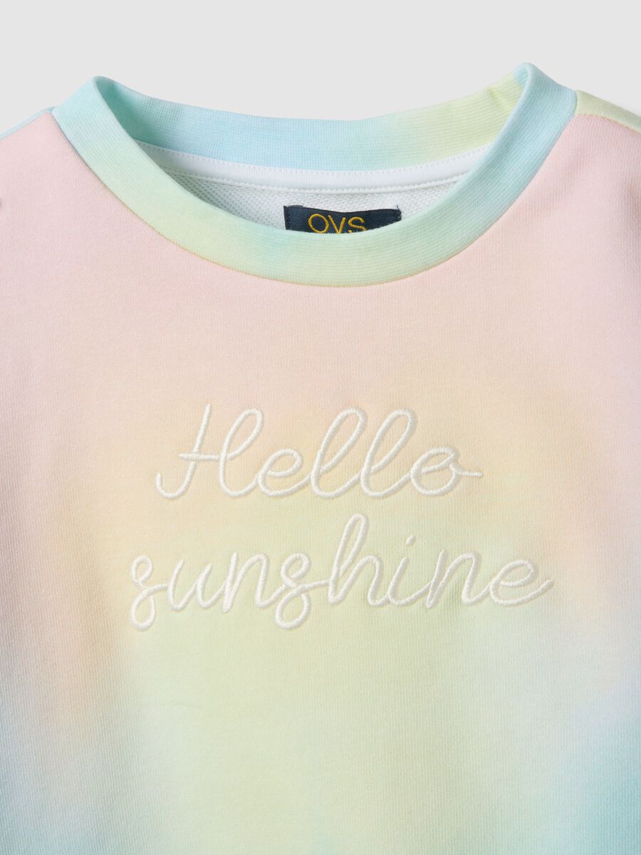 Regular fit multicolour cotton blend sweatshirt for girls with slogan_2