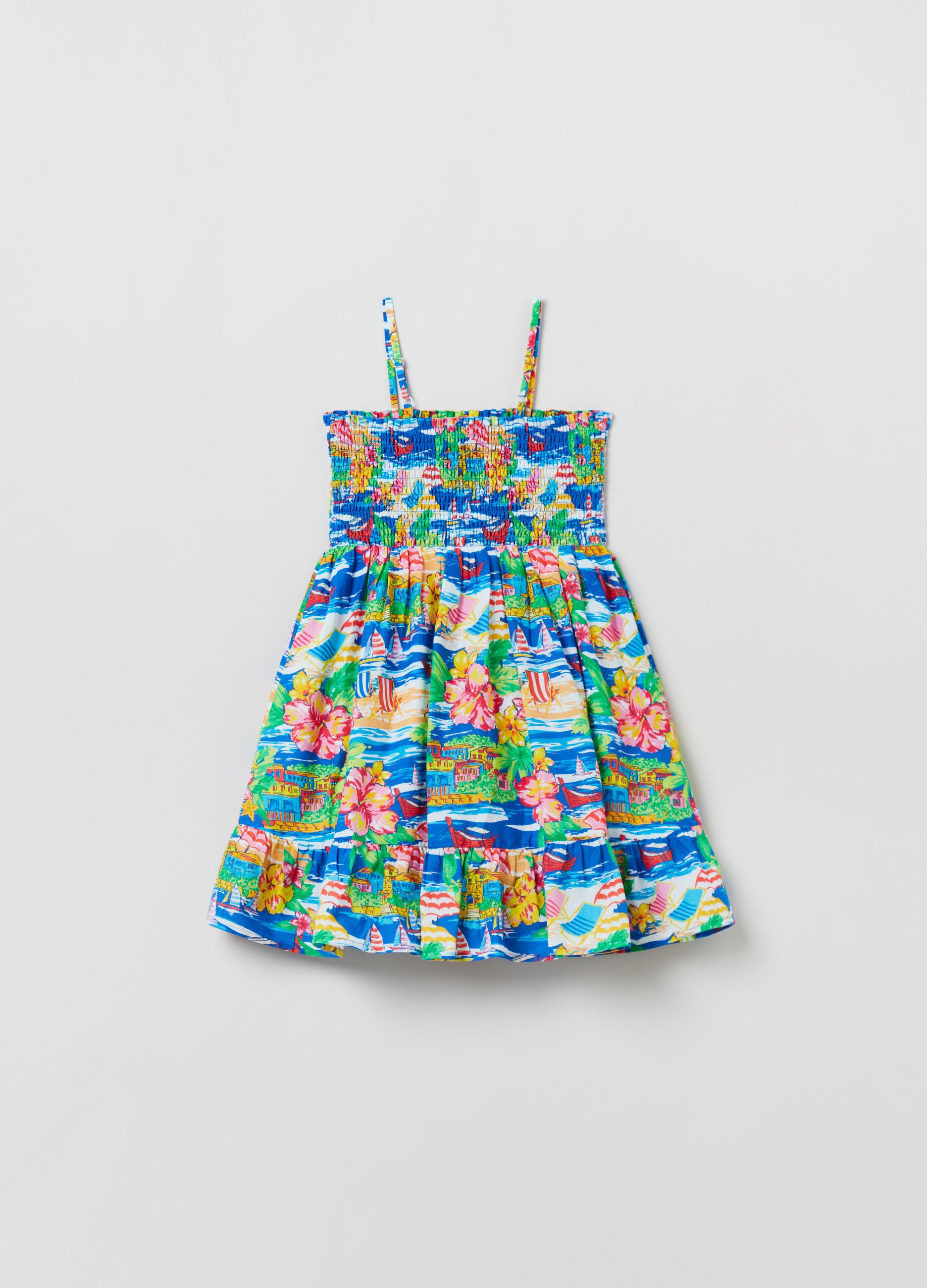Vestito smanicato con stampa_1