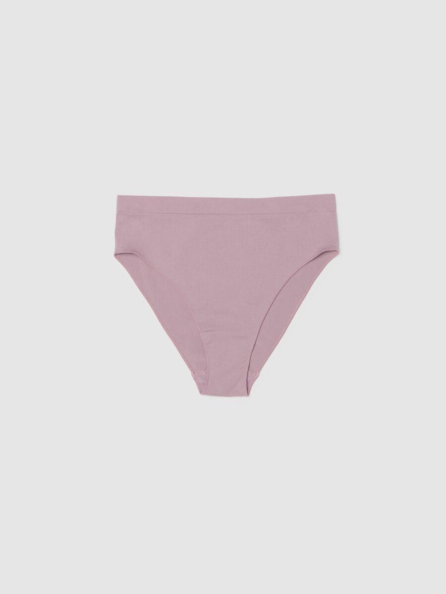 High-waisted pink stretchy fabric brief_4