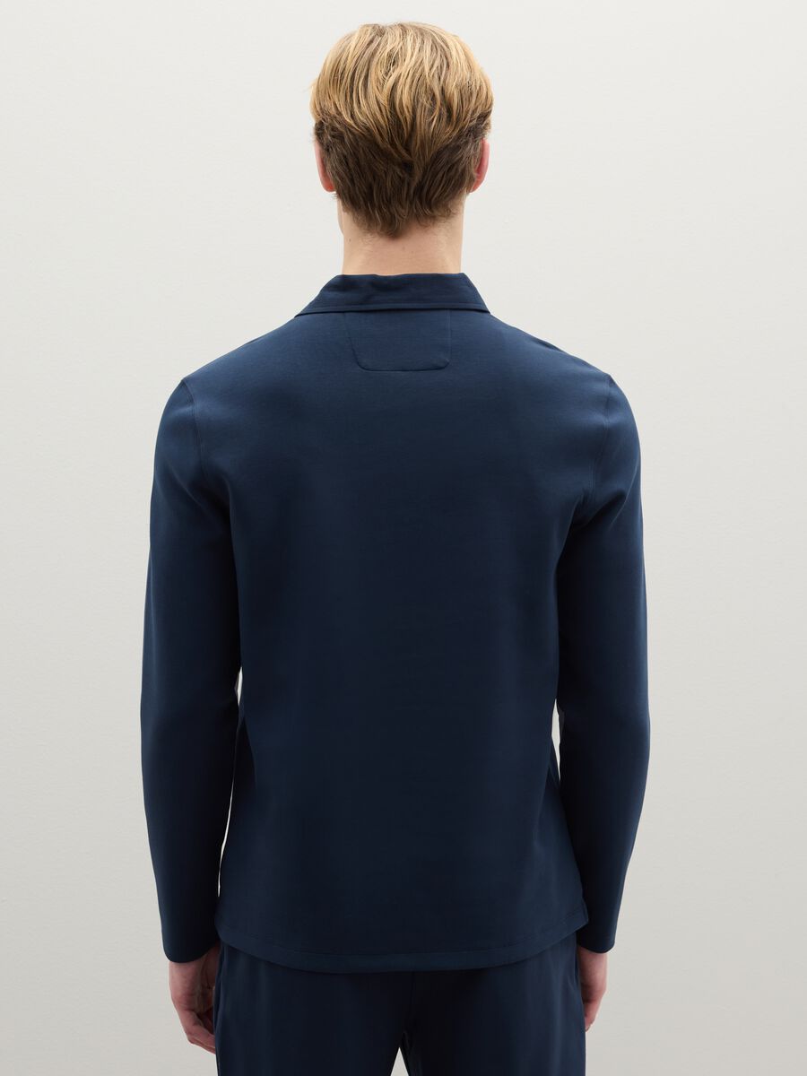 Blue stretch cotton polo regular fit_3