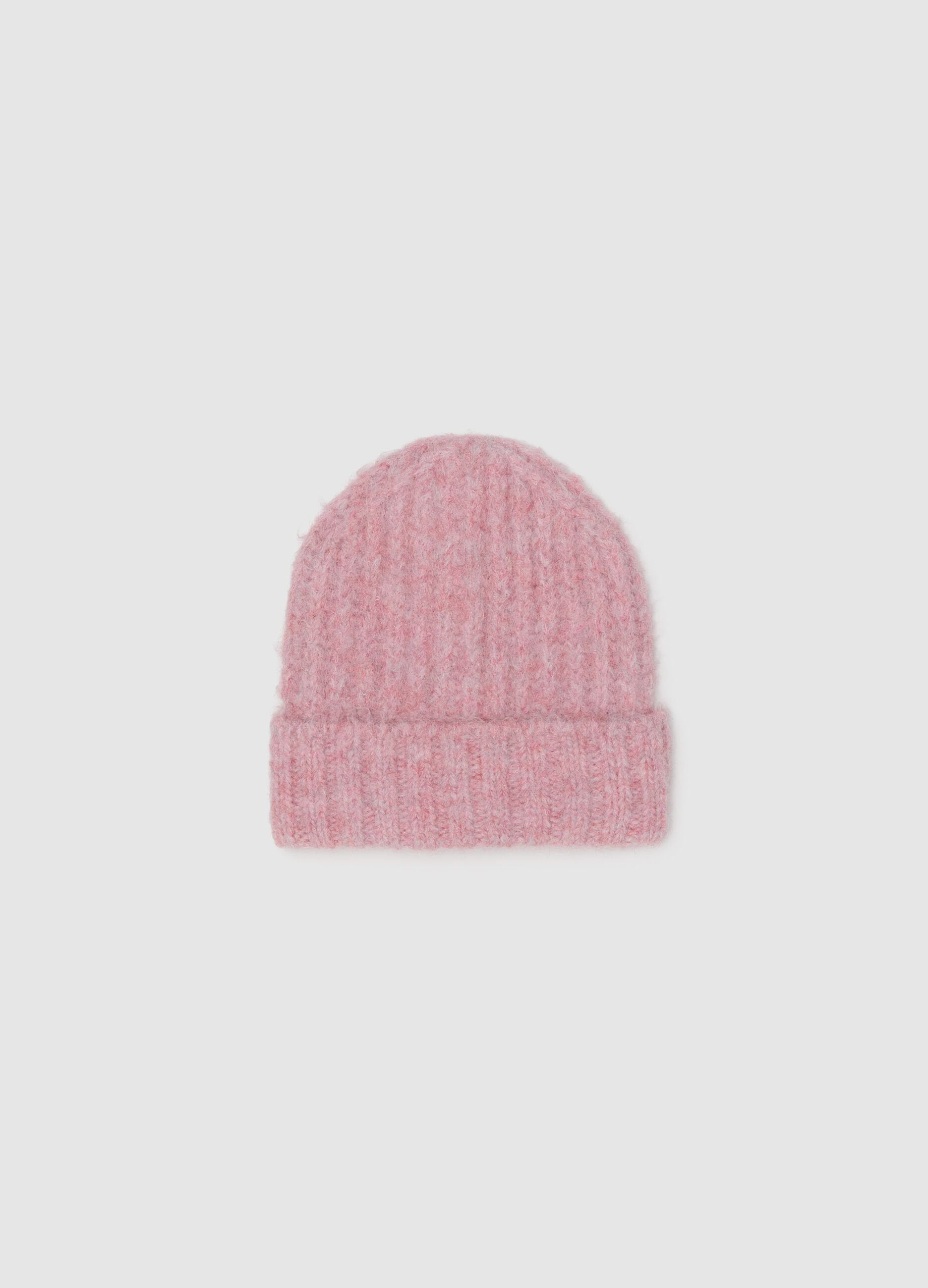 Pink knitted jersey hat