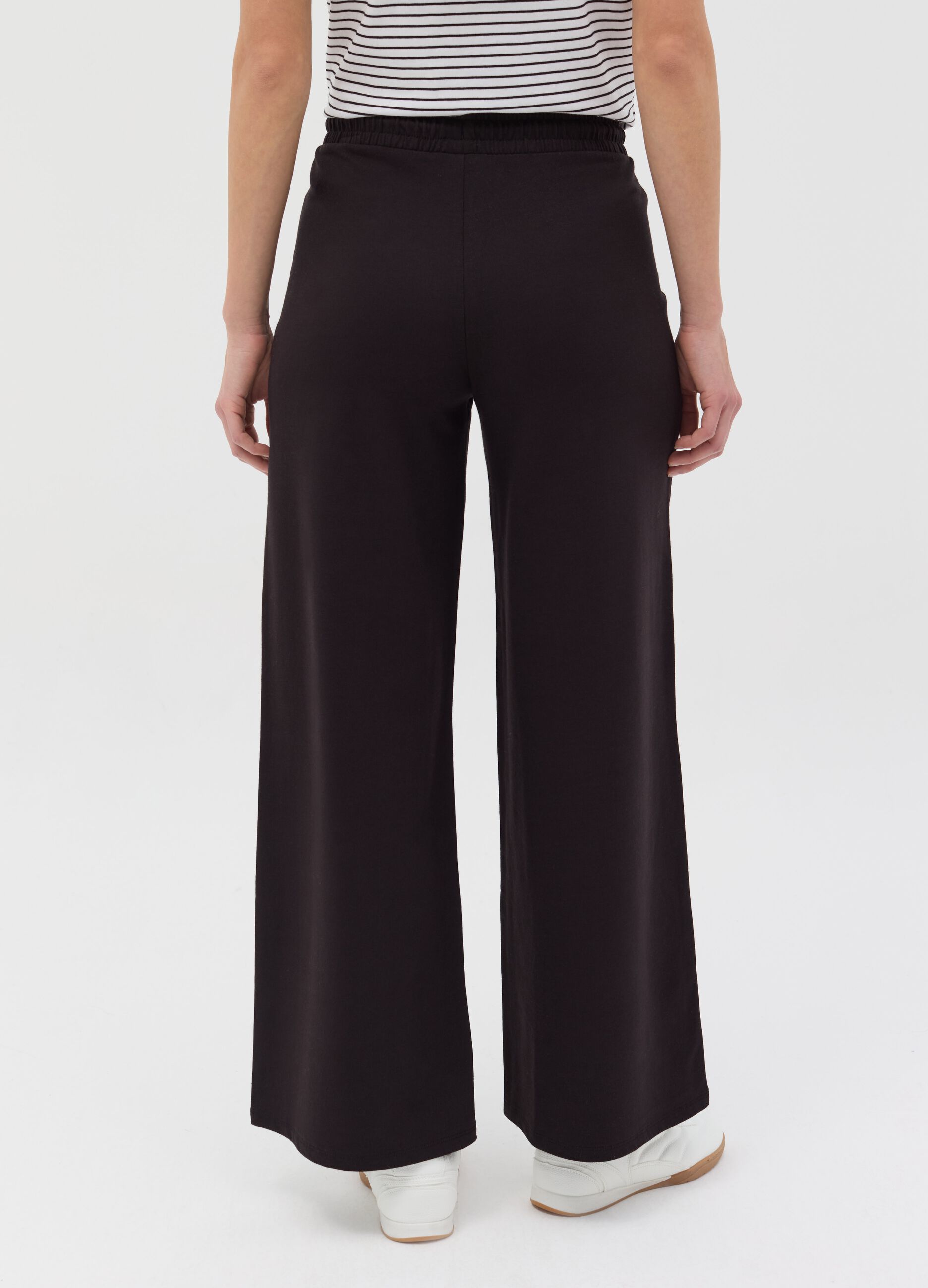 Wide-leg joggers in fleece