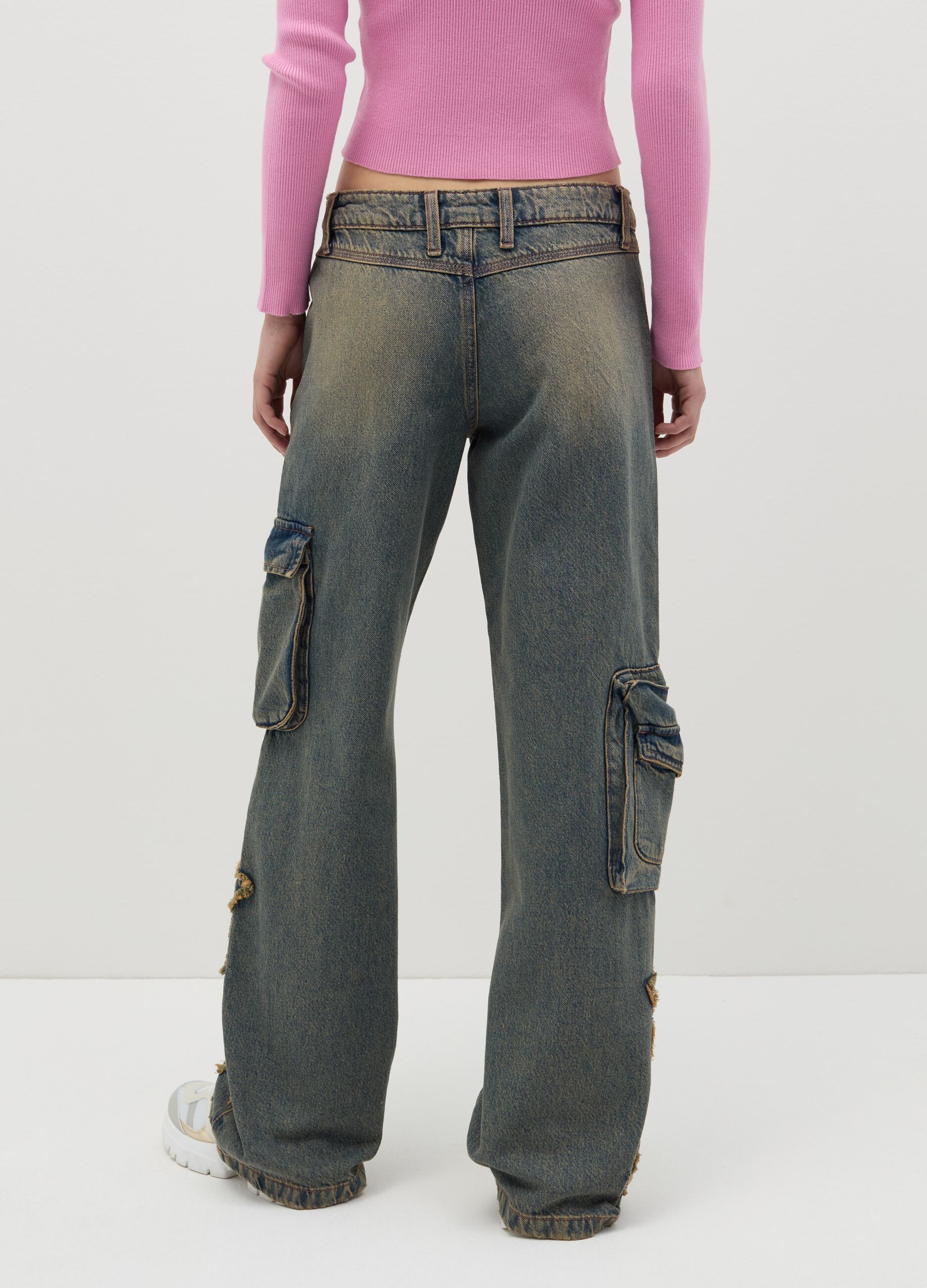 Cargo jeans with stars application