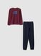 Multicoloured organic cotton pyjamas with "Good Mood" slogan for boys_0