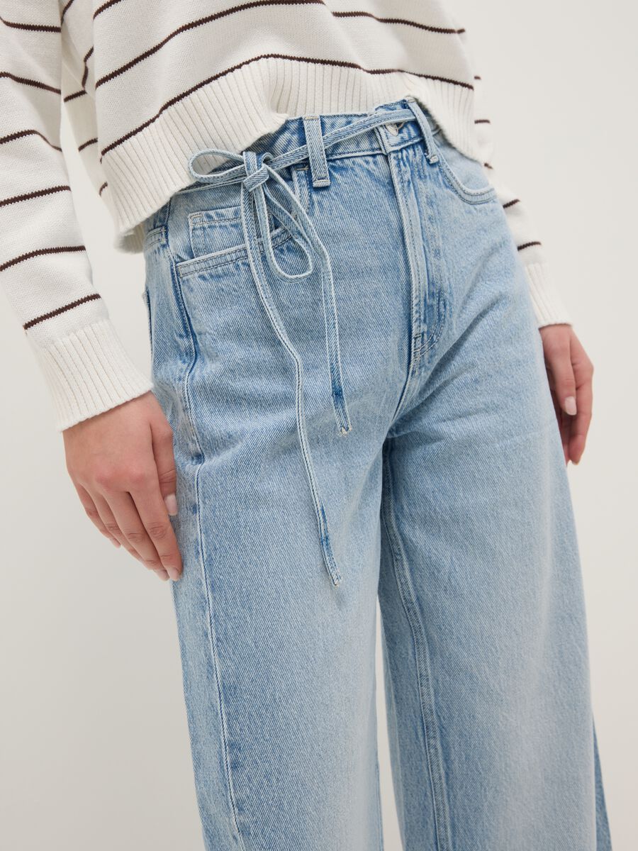 Pure Cotton Blue Wide Leg Jeans_3