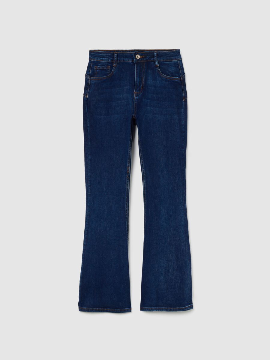 Jeans bootcut in denim lavaggio scuro_0