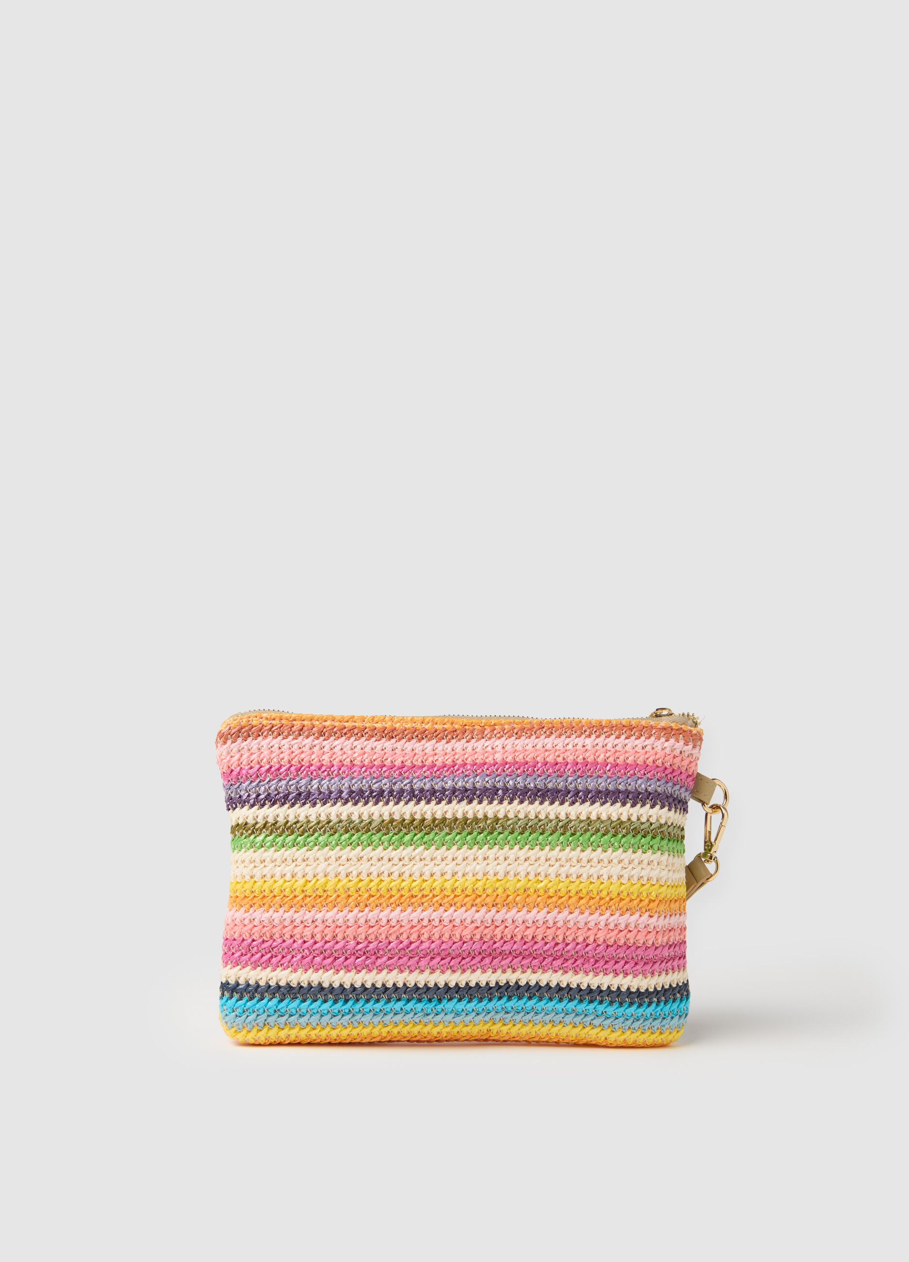 Multicolour Striped Pouch