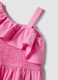 Girls' Pink Sleeveless Pure Cotton Dress with Ruffle Detail_2