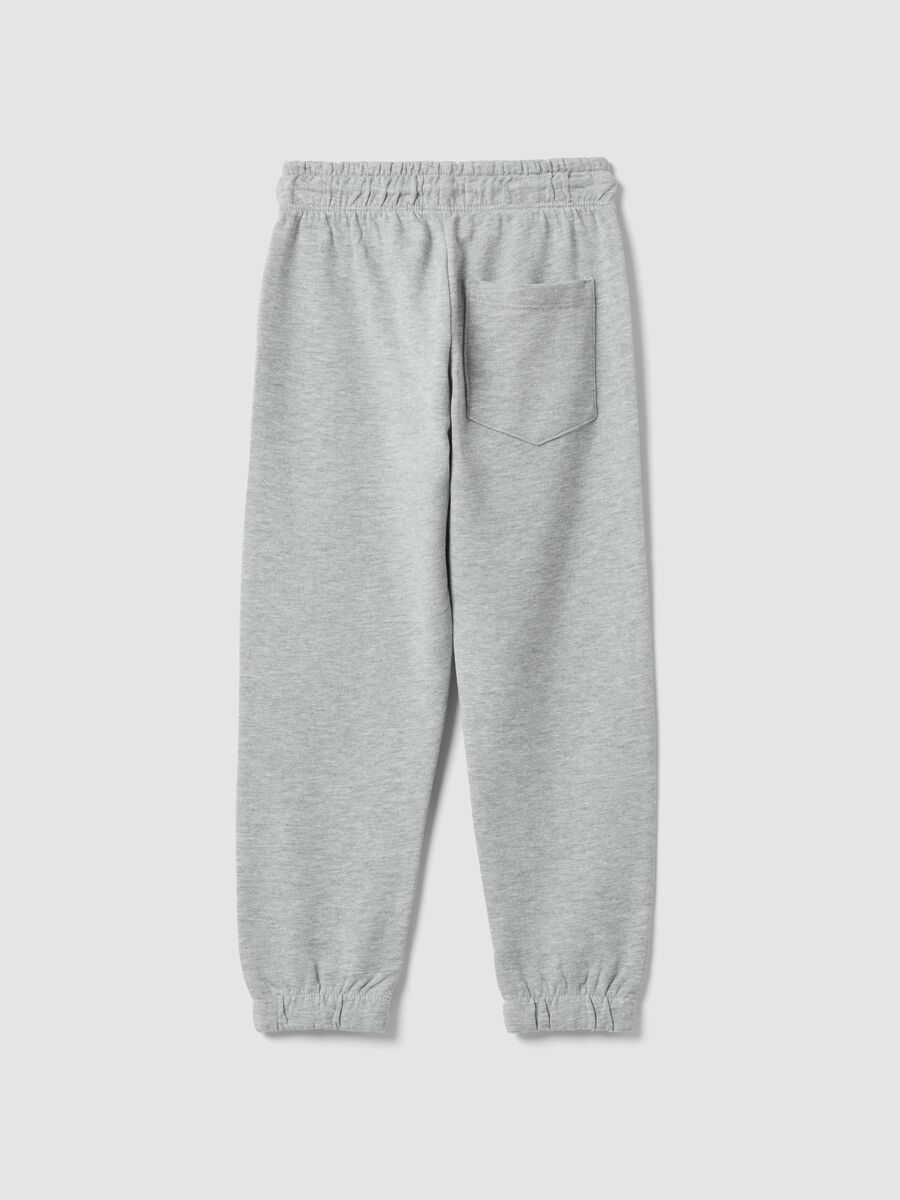 Children's grey jogger trousers in pure cotton regular fit_1
