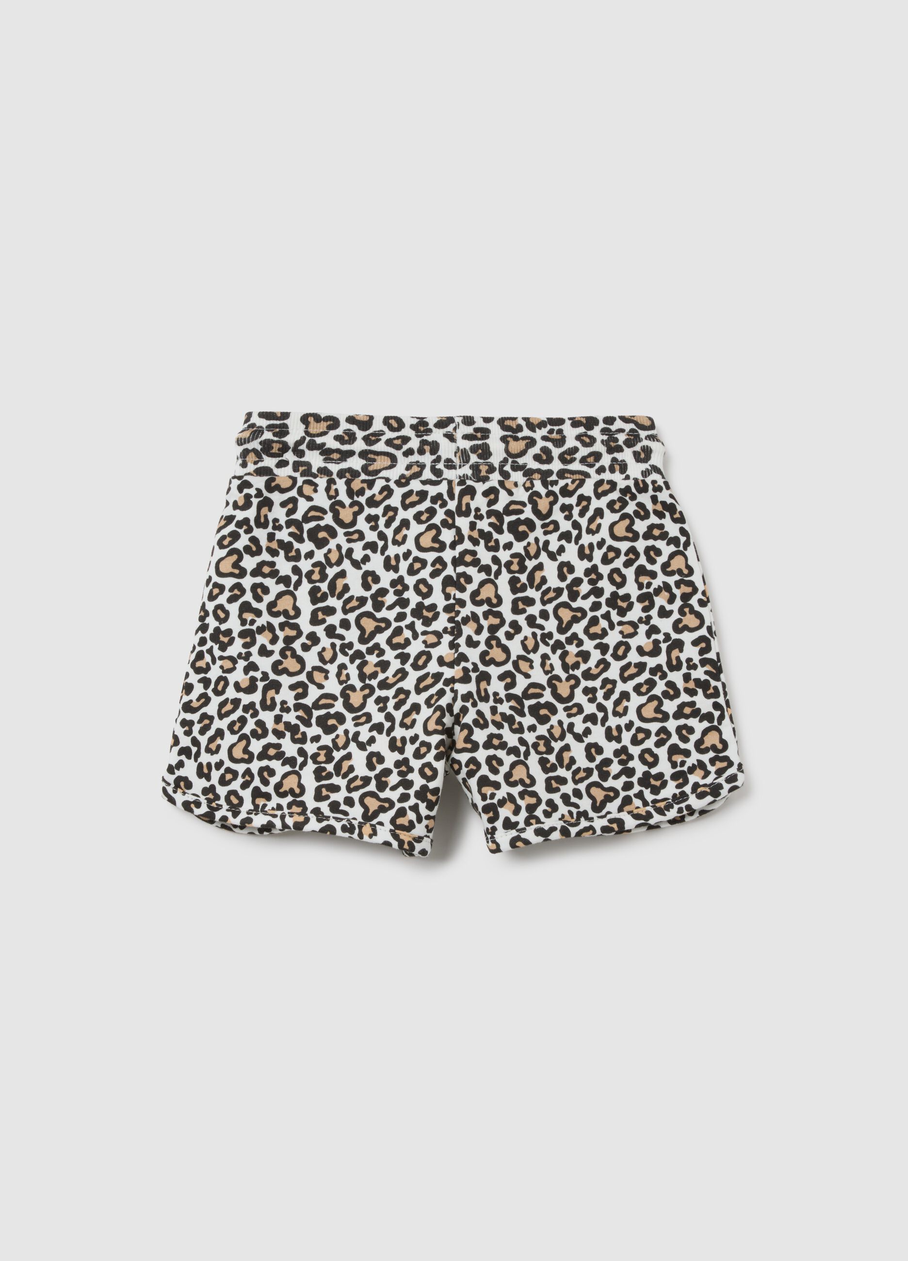 Girls' multicolour regular fit pure cotton shorts with print