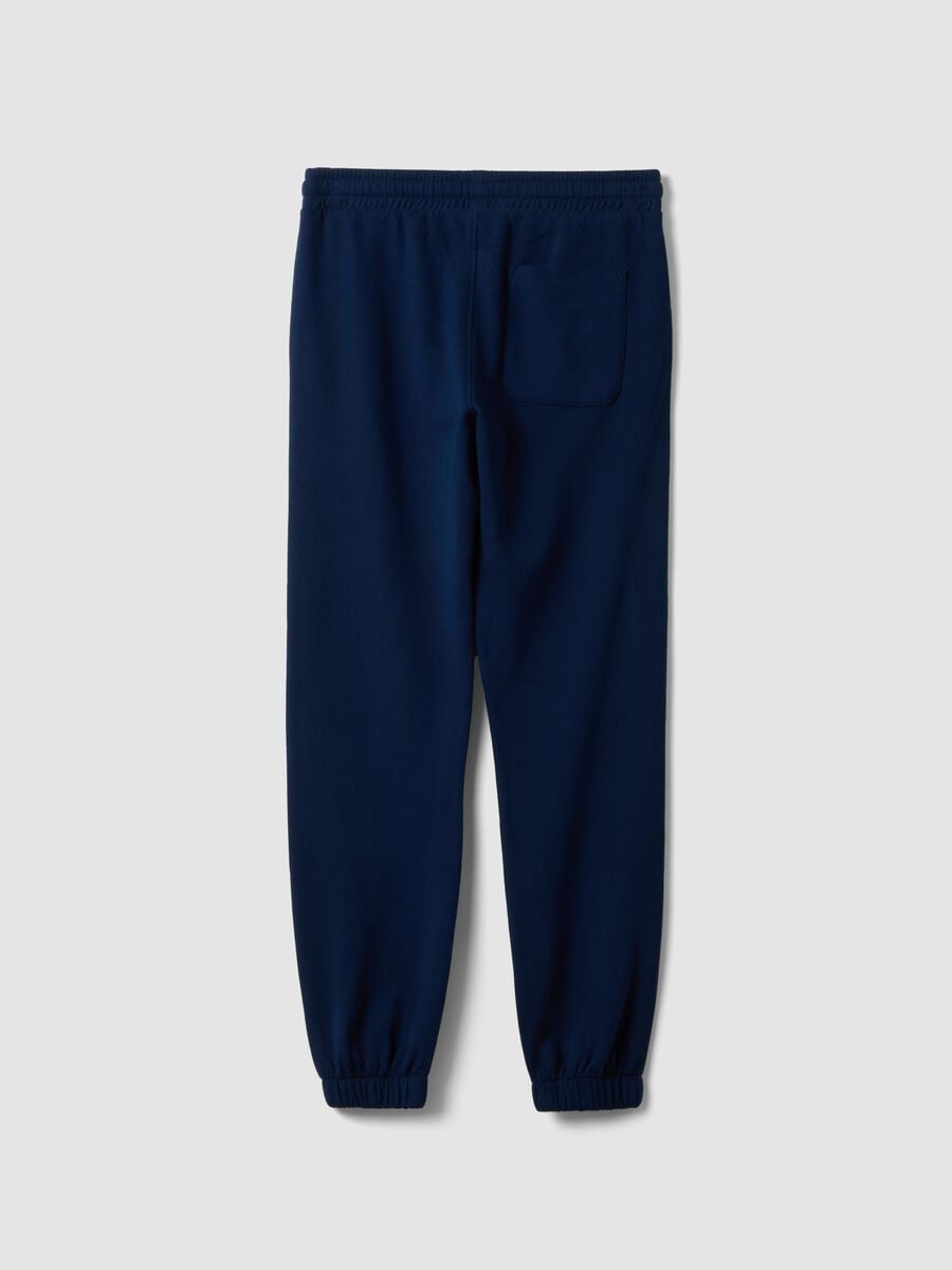 Blue jogger trousers in organic cotton and viscose blend_1