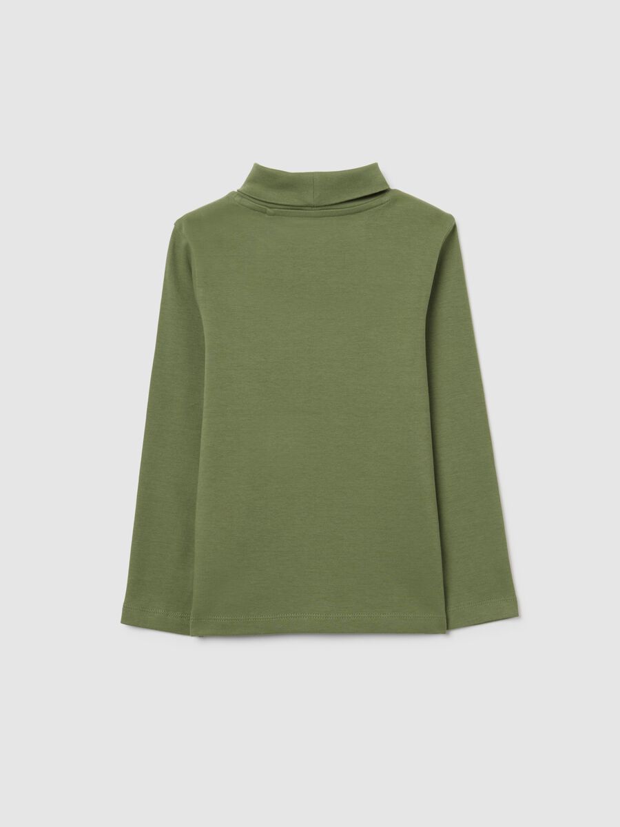 Green regular fit pure cotton kids' T-shirt_1