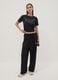 Black regular-fit stretch cotton jersey T-shirt with print_1