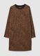 Brown maternity dress with animal print knitted fabric_4