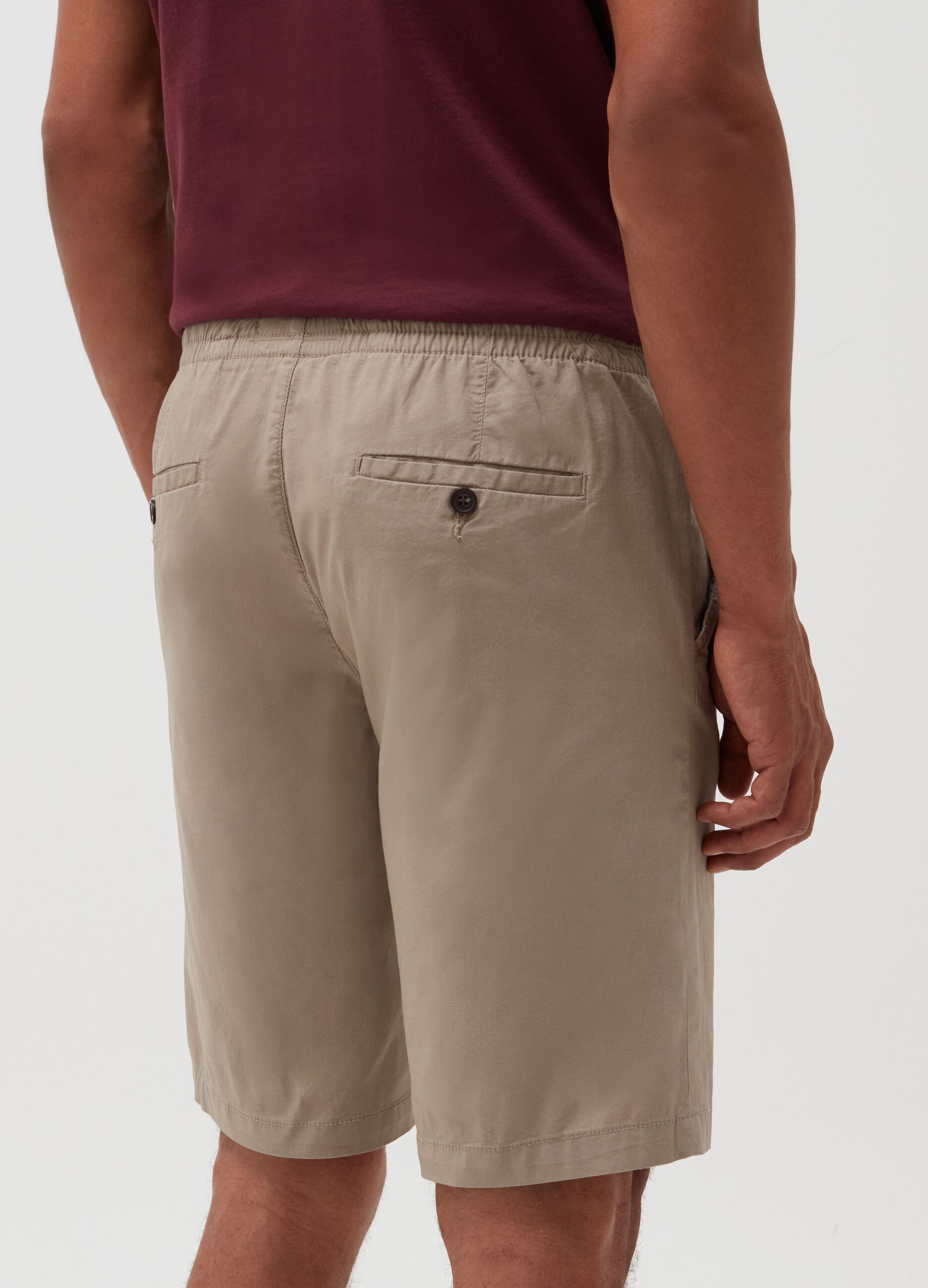Bermuda chino in popeline con coulisse