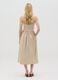 Women&rsquo;s beige sleeveless long dress in stretch cotton._2