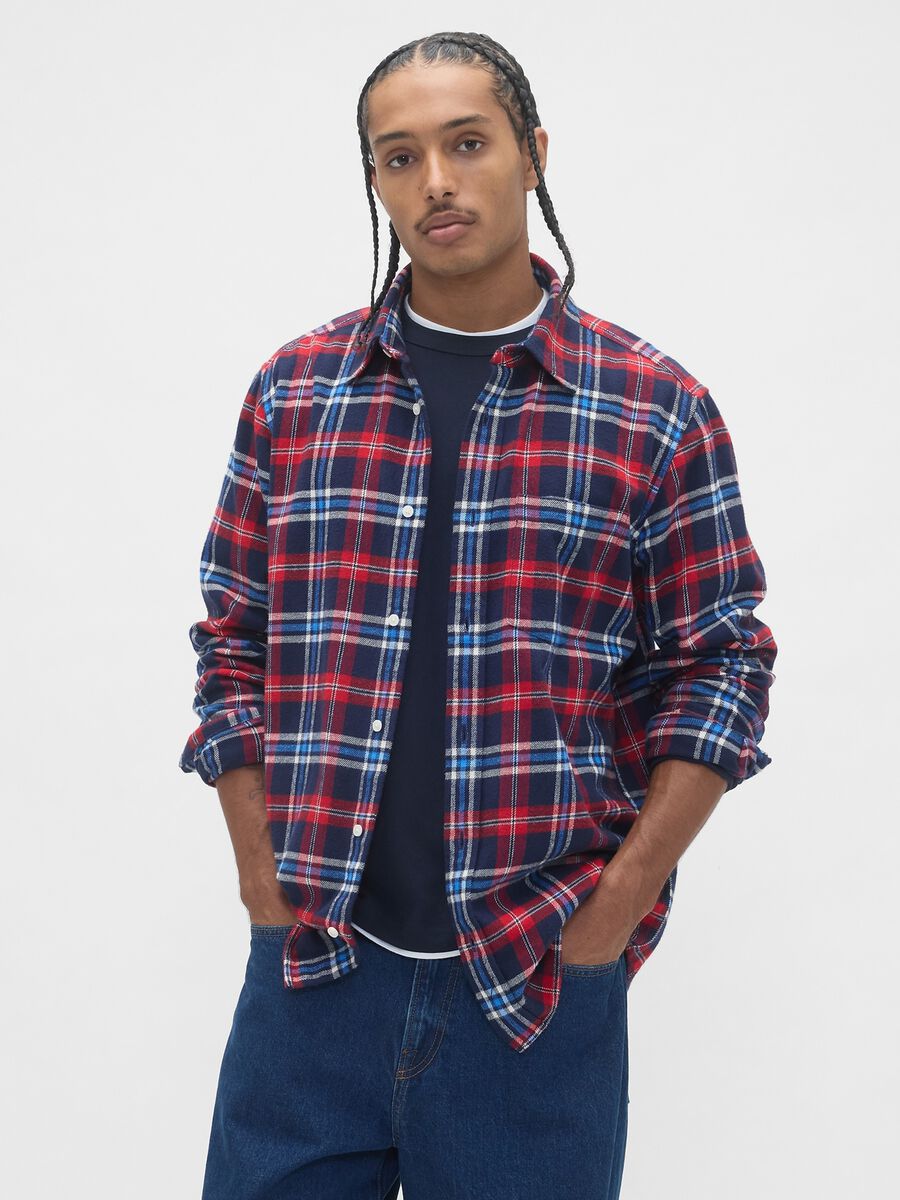 Red Plaid Cotton Shirt_0