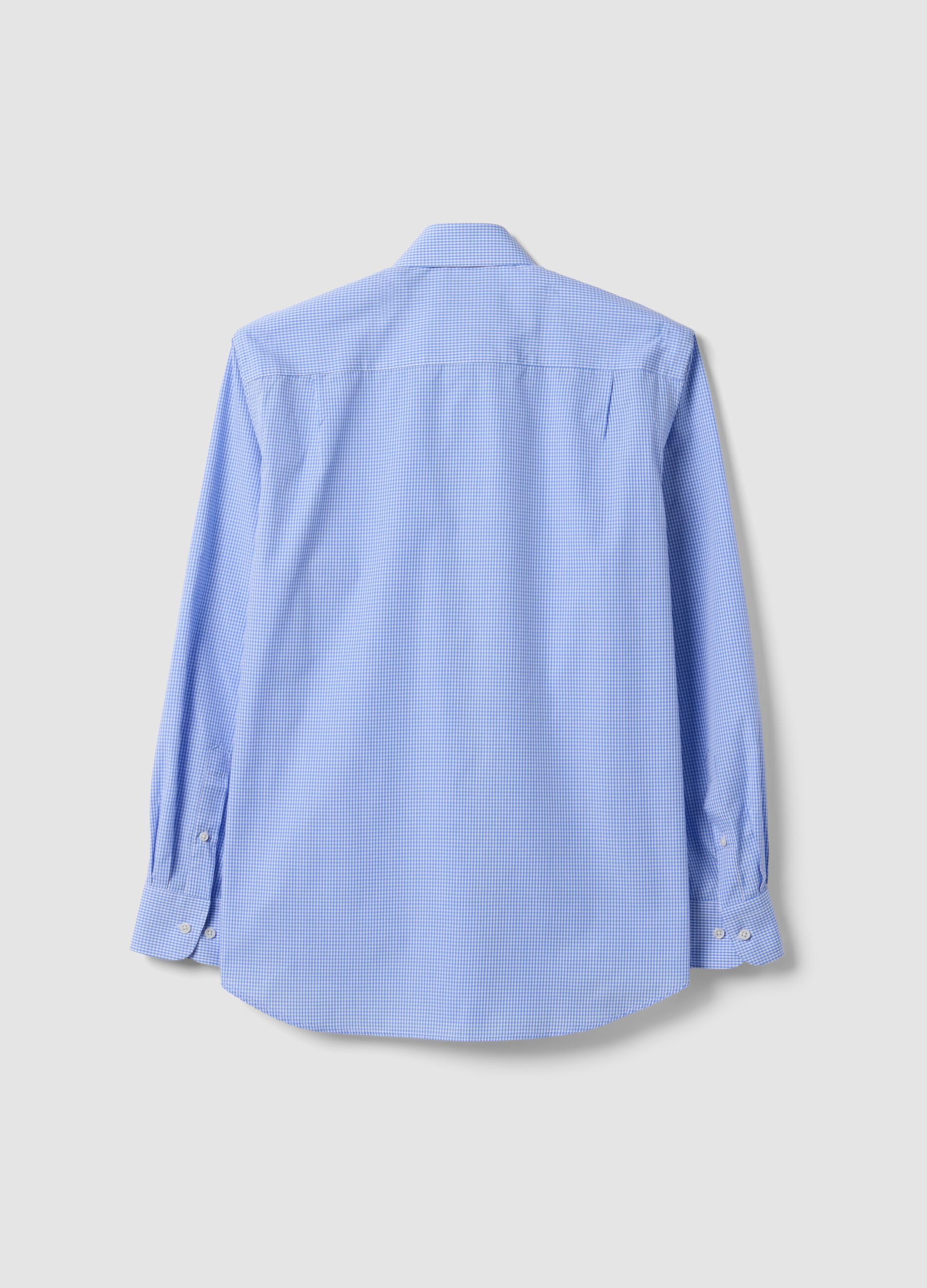 Light blue cotton-blend shirt with button-down collar, easy-iron, regular fit