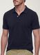 Blue pure cotton piqu&eacute; polo shirt with classic collar and regular fit_1