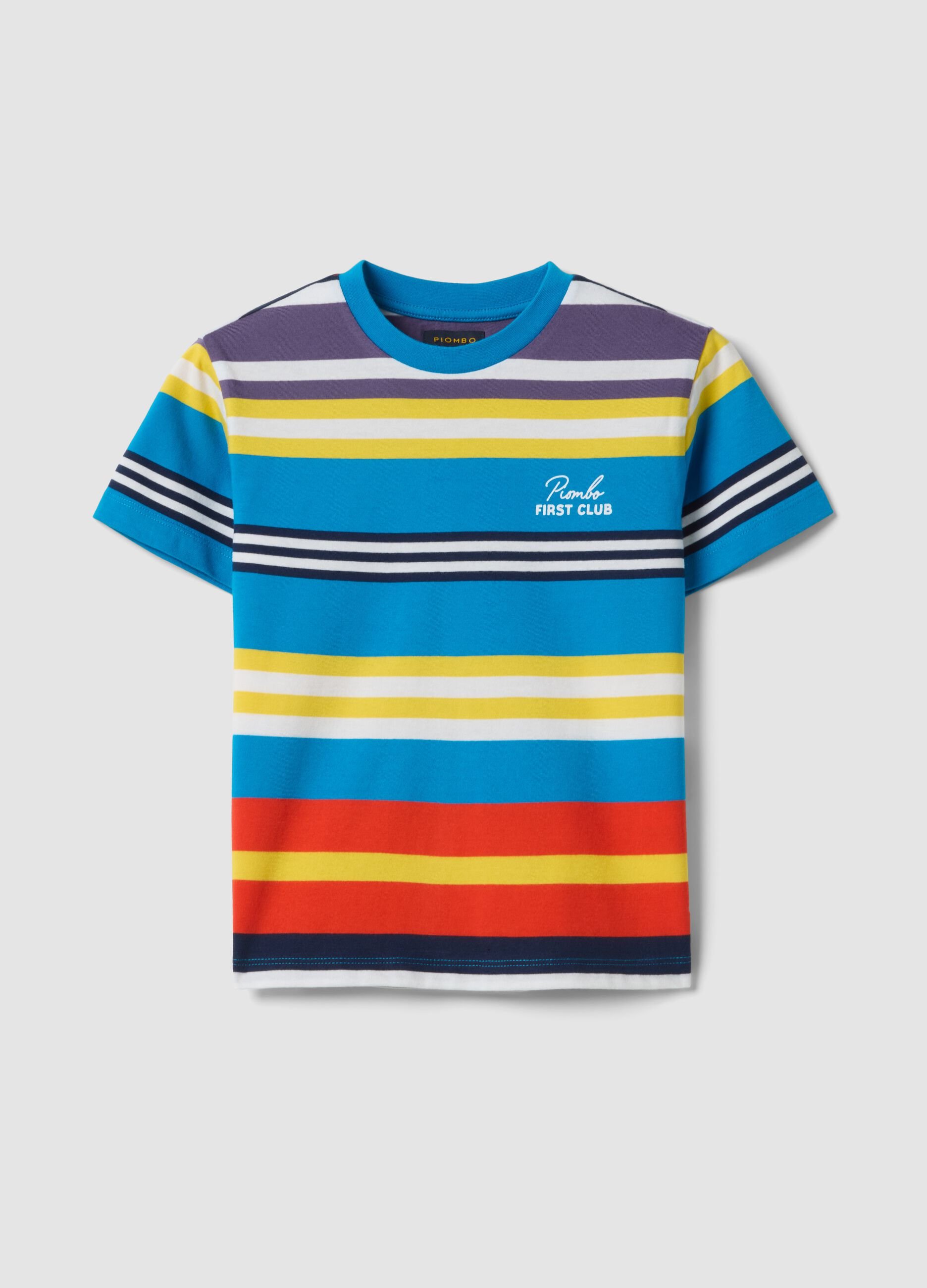 Kids&rsquo; multicolour striped pure cotton T-shirt, oversized fit