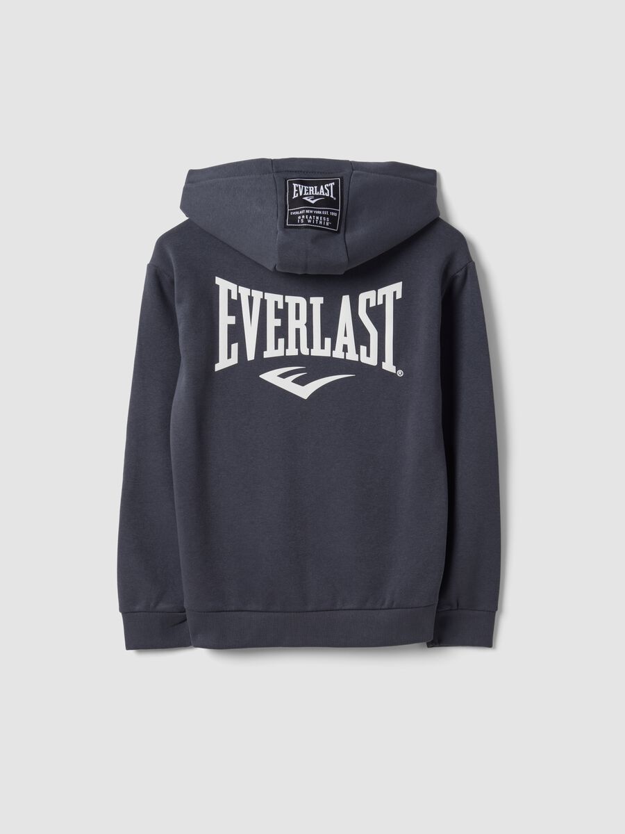 Grey full-zip cotton-blend hooded sweatshirt for boys_2