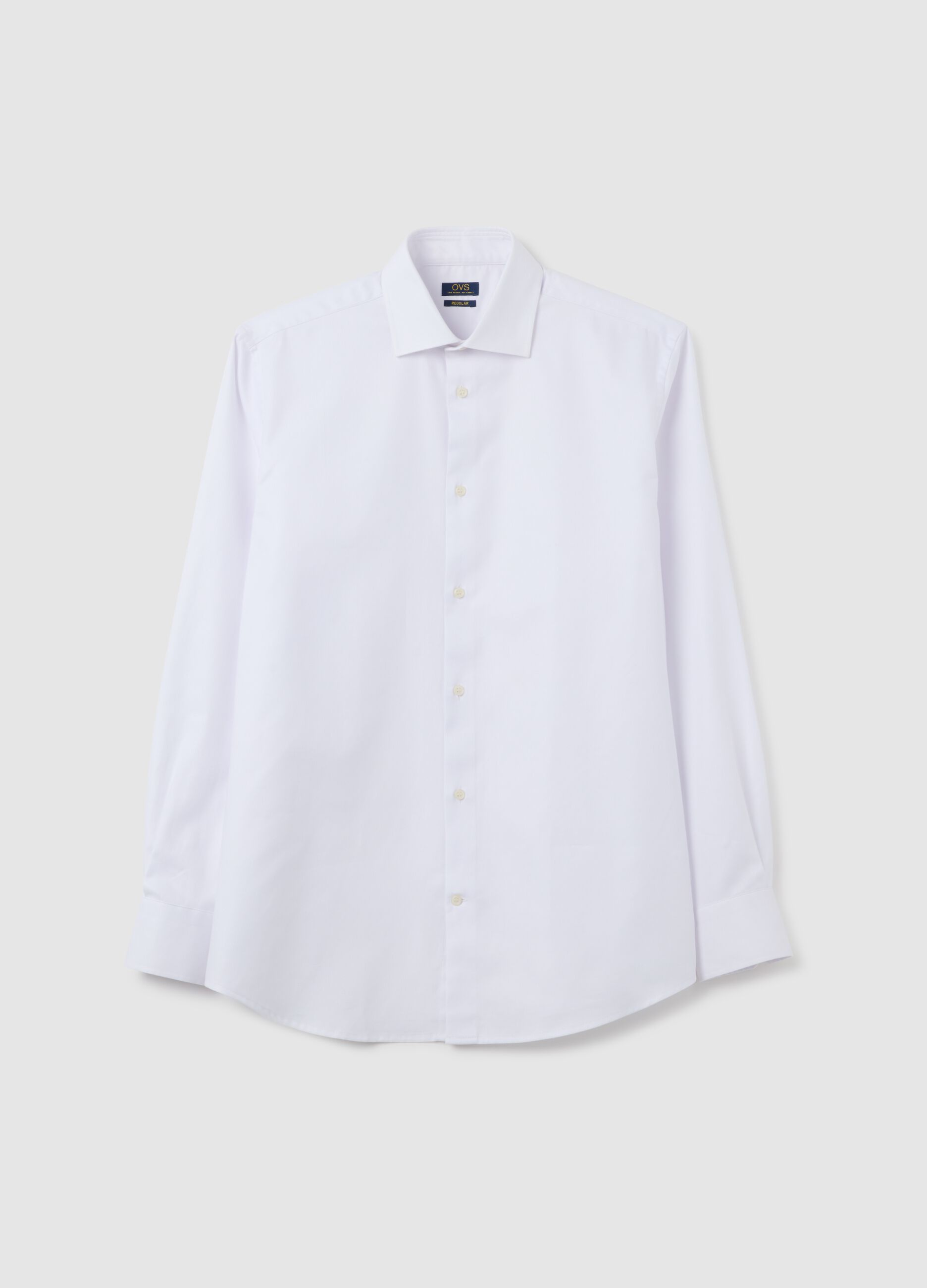 Men's white pure cotton easy iron shirt
