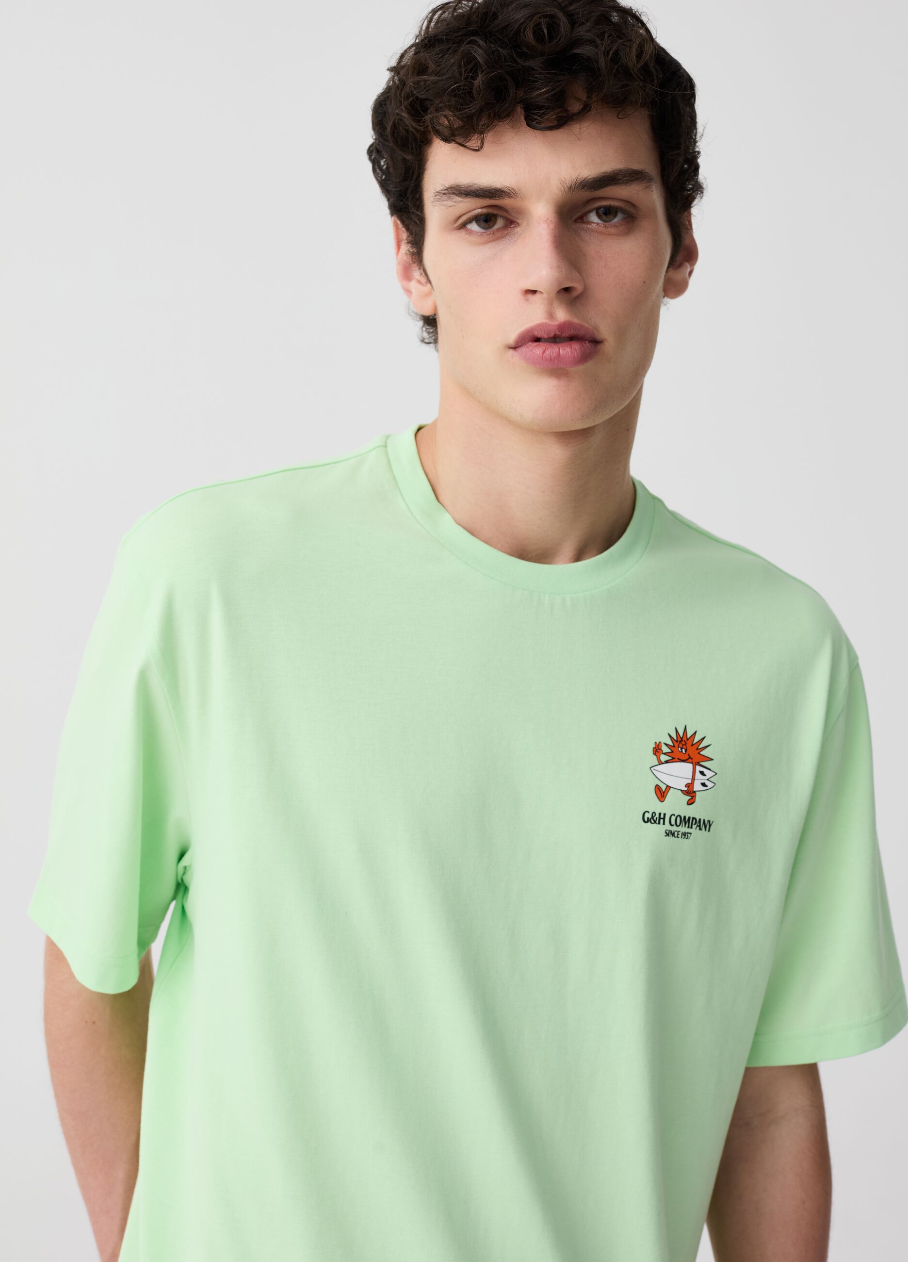 Ovs T-shirt in cotone con stampa surf