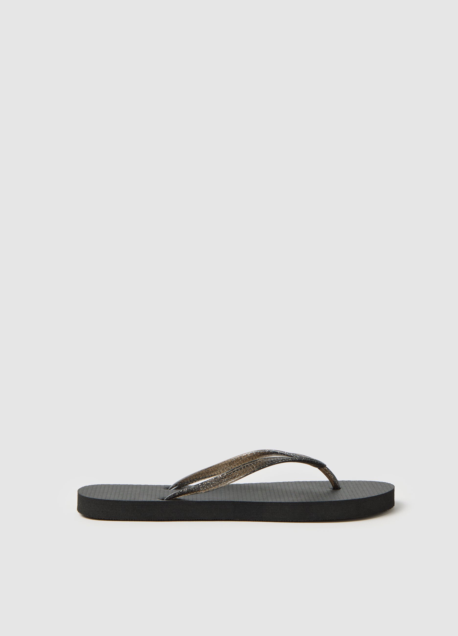 Women’s flip-flop in black mix with sparkle details