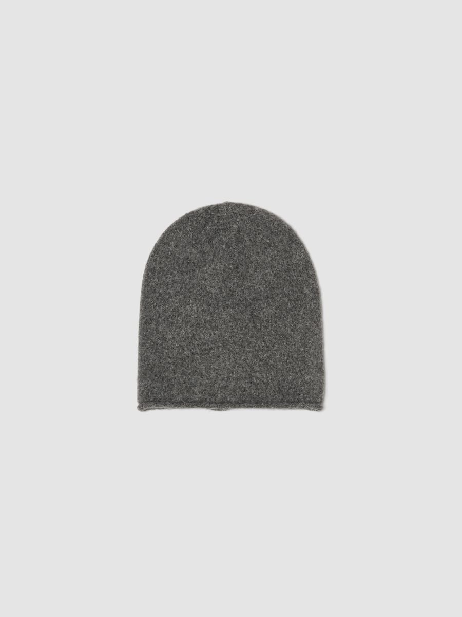 Grey stretchy jersey knit hat_0
