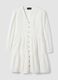 White pure cotton dress regular fit deep V_0