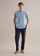 Regular fit light blue linen-cotton blend T-shirt_1