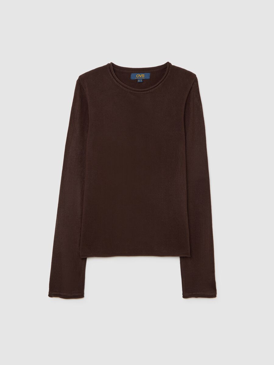 Maglione marrone girocollo_4