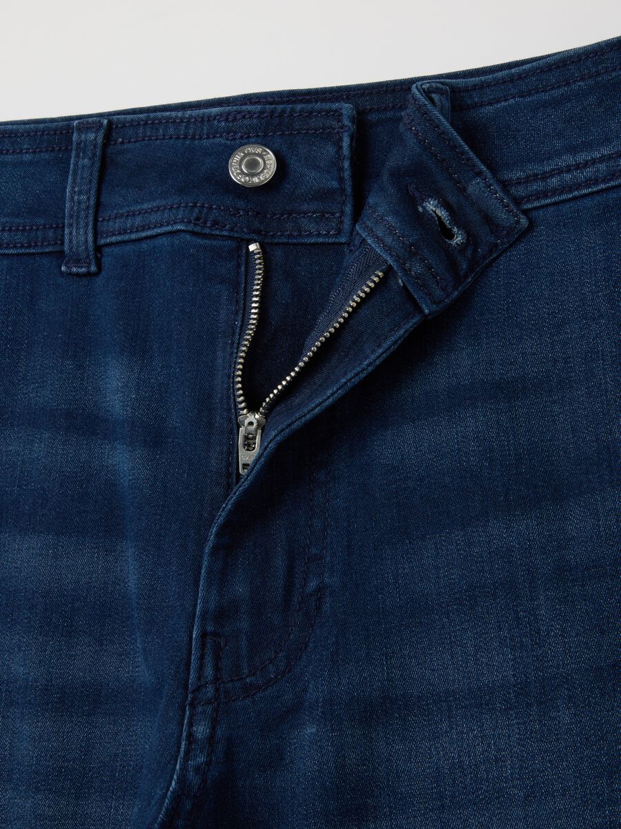 Jeans blu wide leg in misto cotone elasticizzato_5