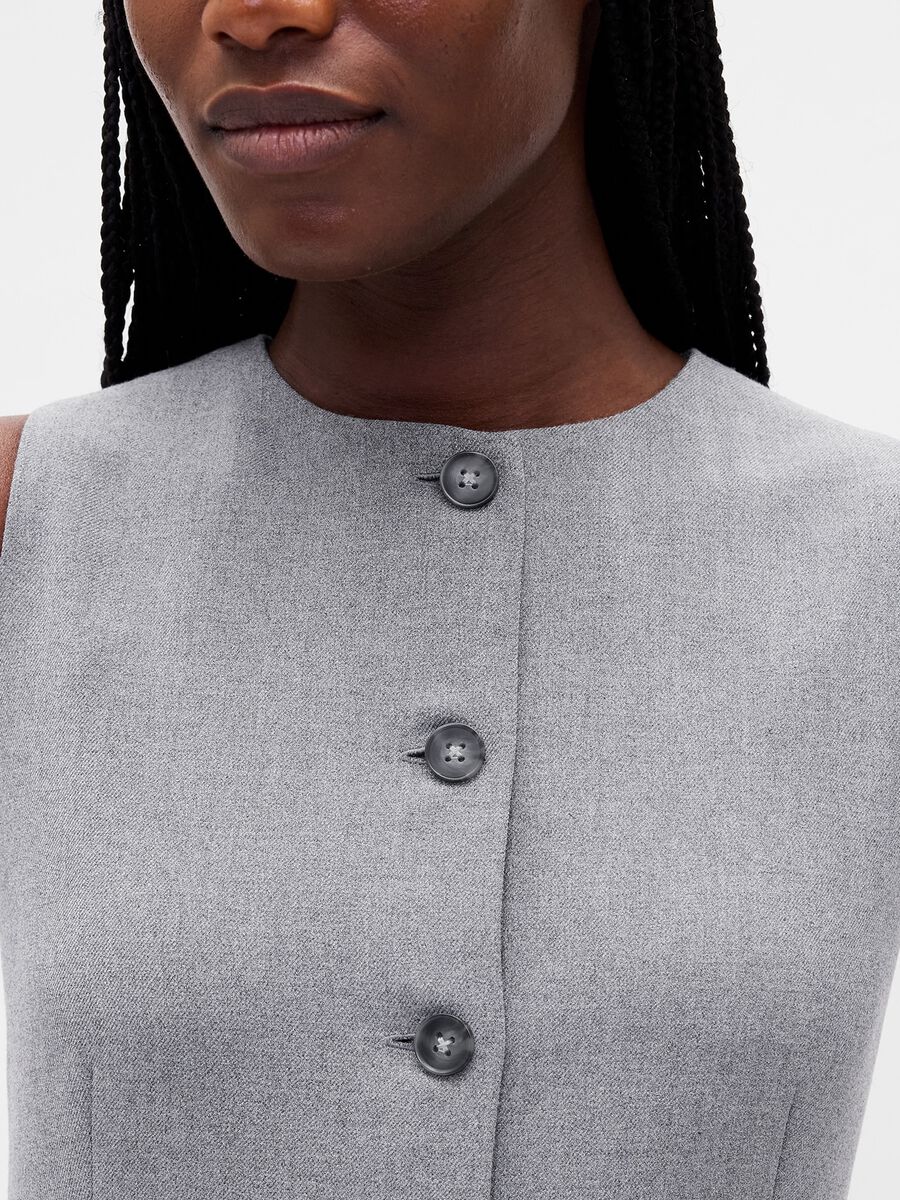 Grey Waistcoat in Stretch Fabric_3