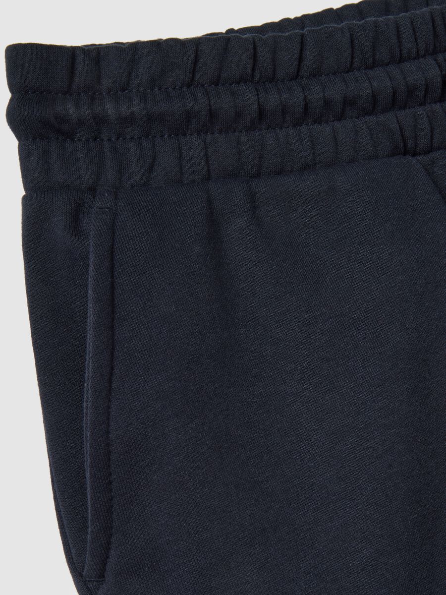 Regular fit blue cotton blend jogger trousers_5
