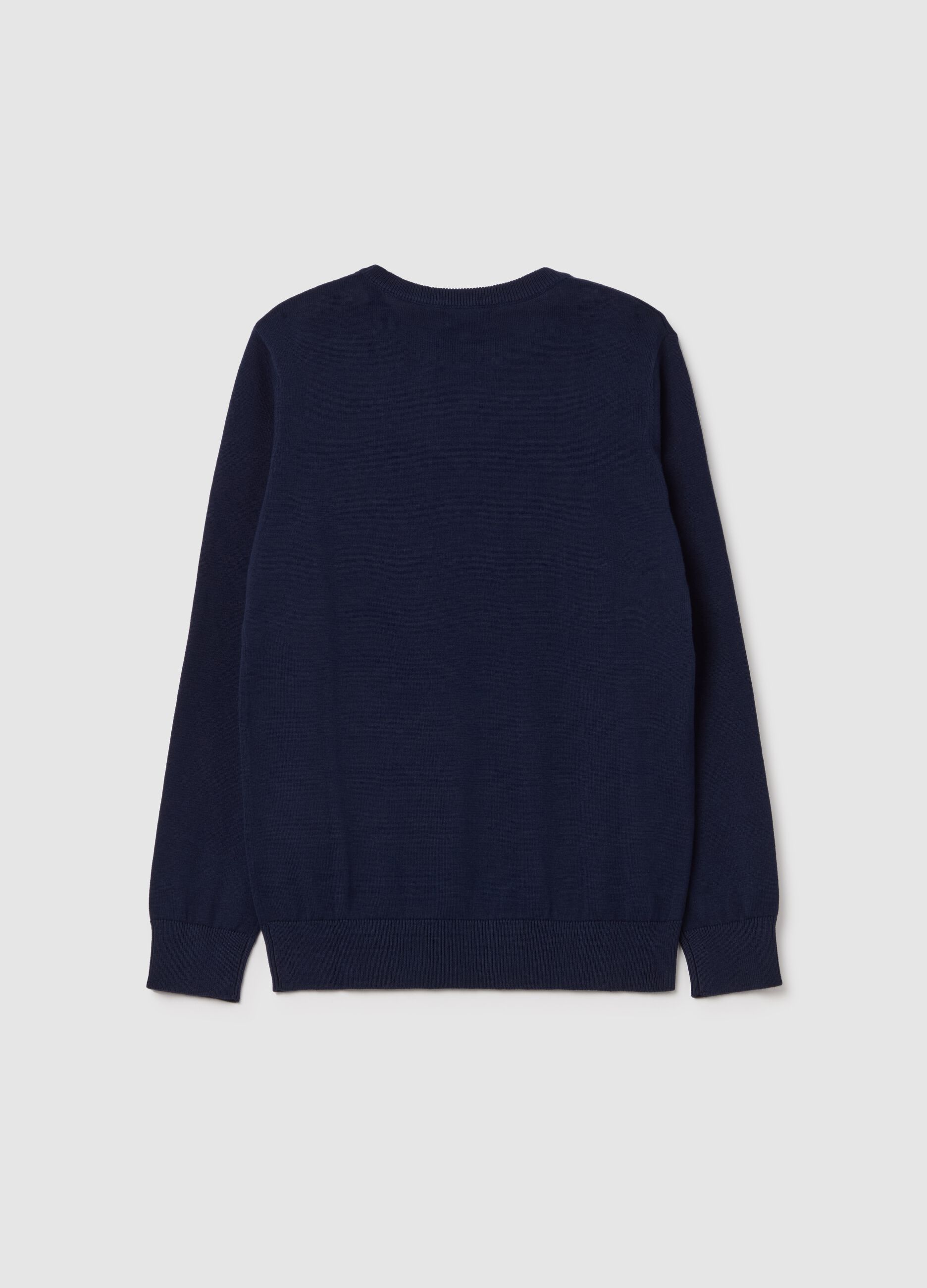 Pullover in cotone tinta unita 