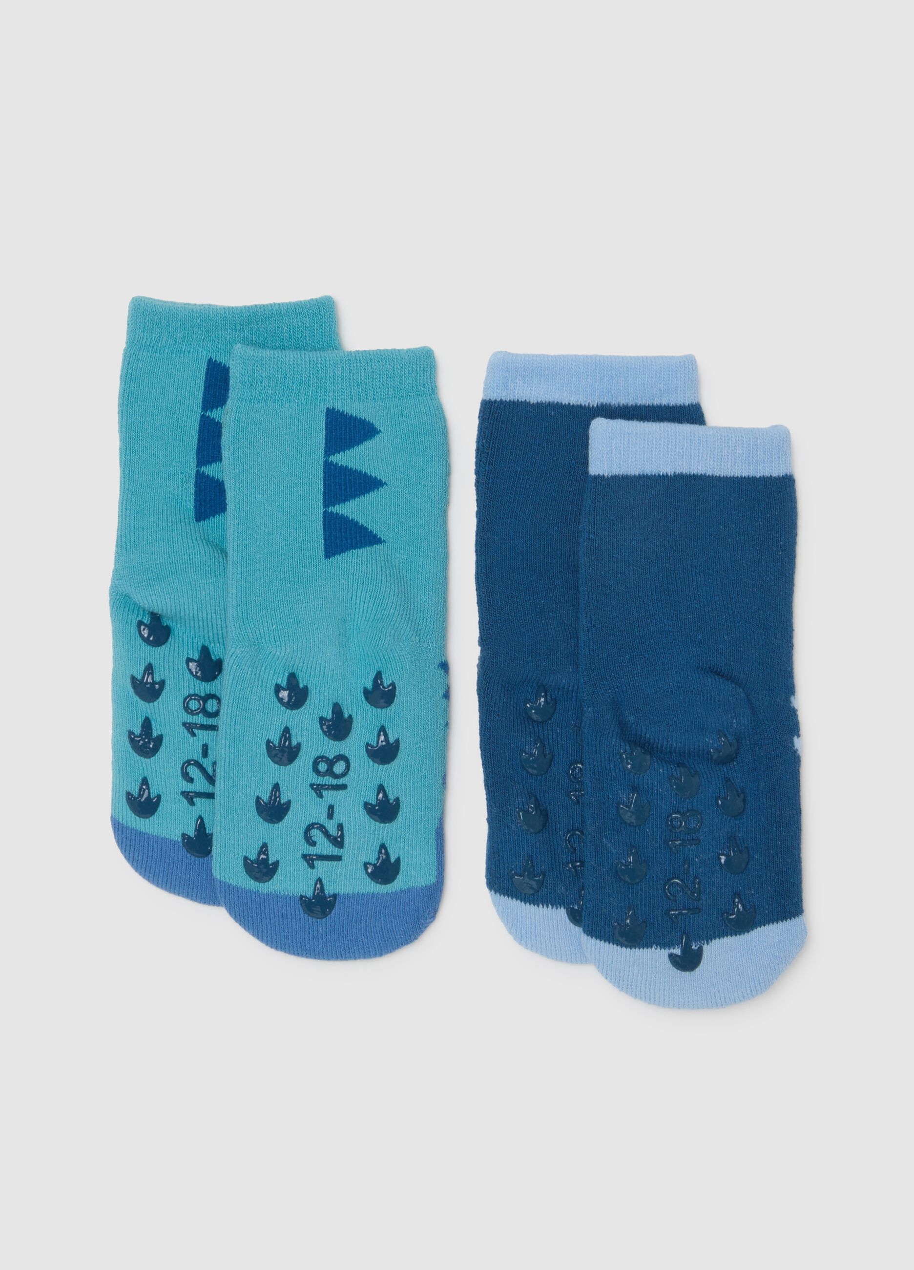 Children's blue multicoloured cotton socks
