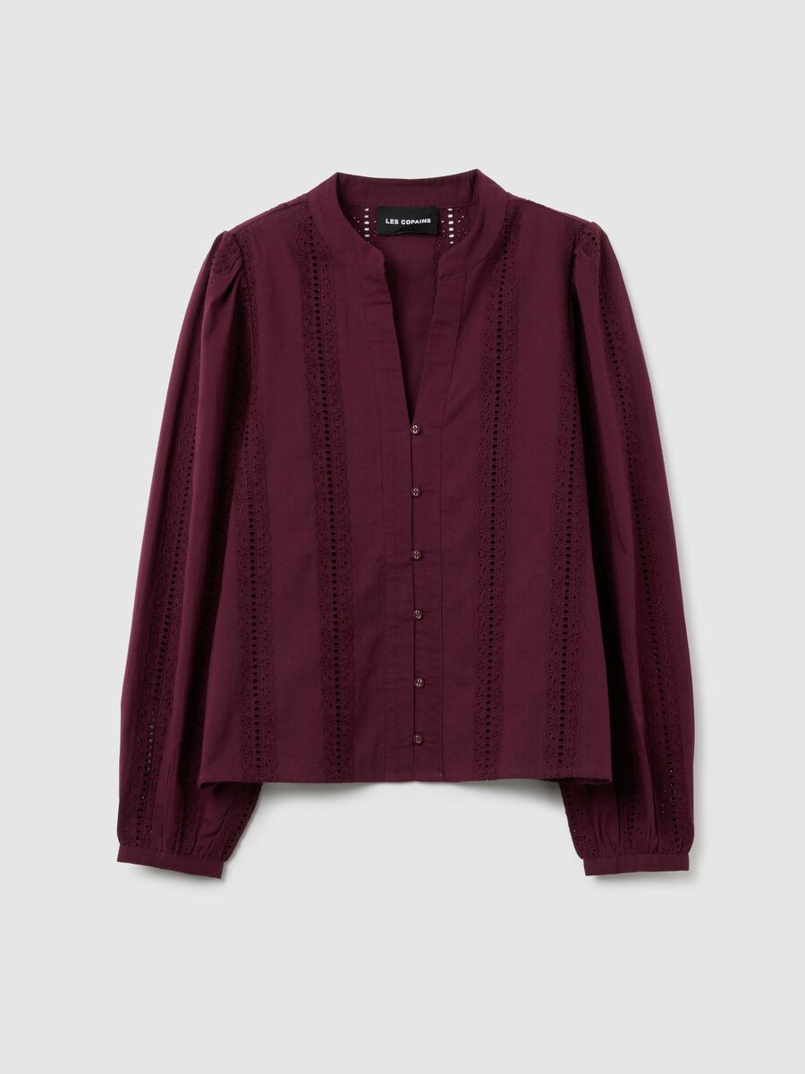 Camicia in puro cotone rosso regular fit_4