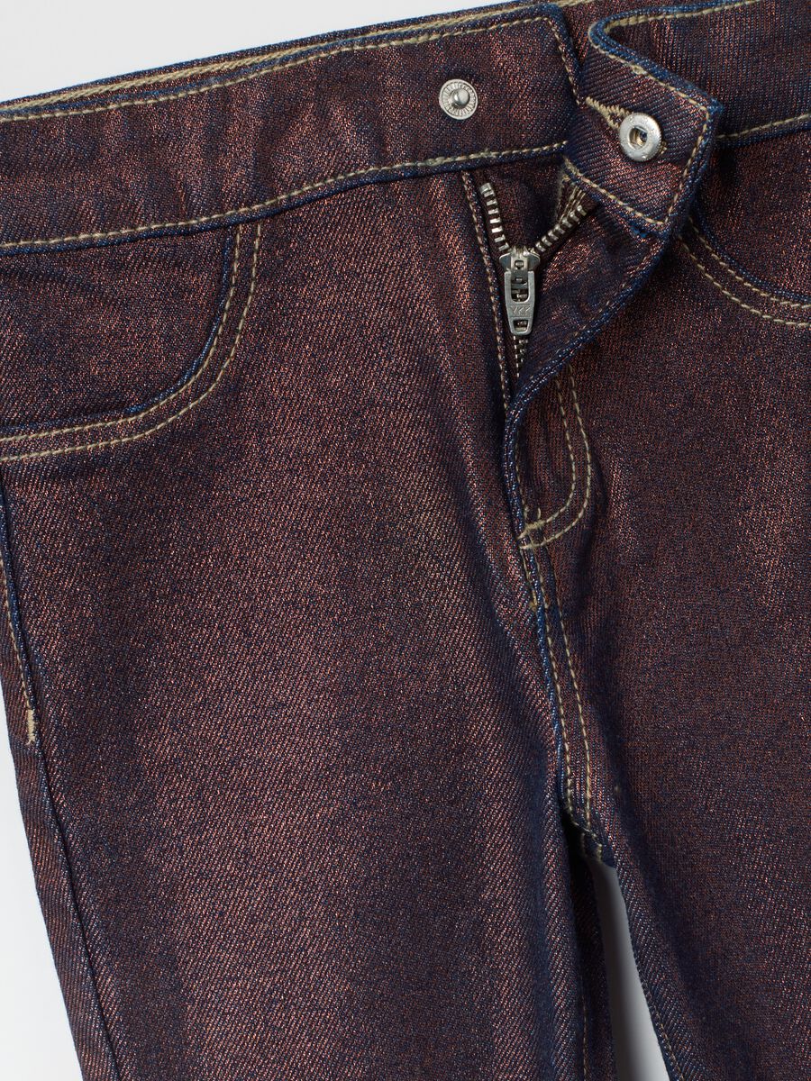 Brown Denim Stretch Jeggings_2