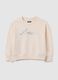 Girls' beige pure cotton sweatshirt with print_0